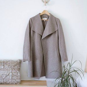 BR Double Face Wrapped Beige Wool Coat